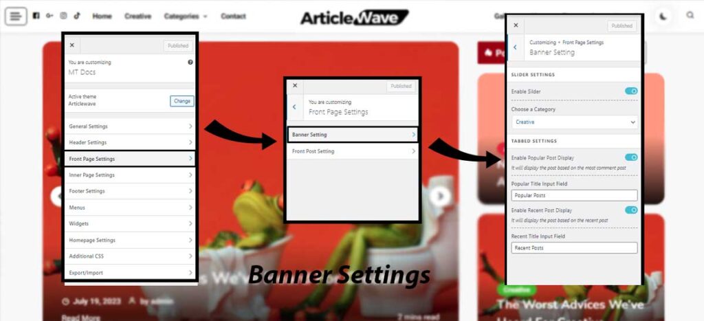 How-to-change-your-frontpage-banner-settings