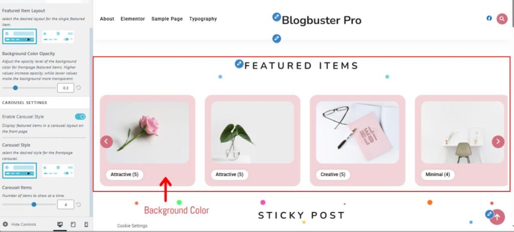featured items section in Blogbuster Pro
