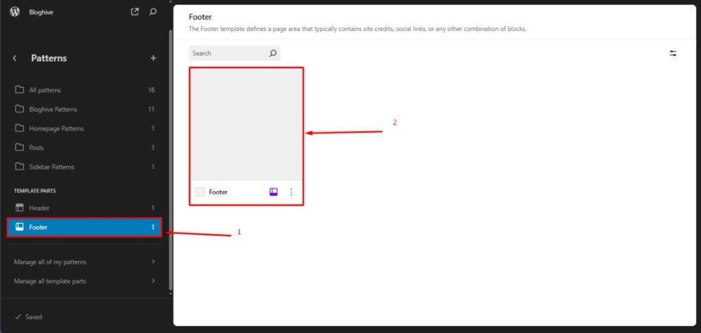 Footer navigation