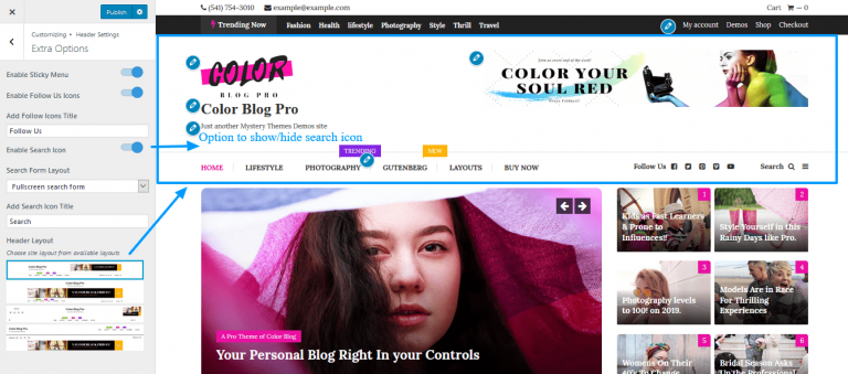 How to Configure Header Layout? – Color Blog