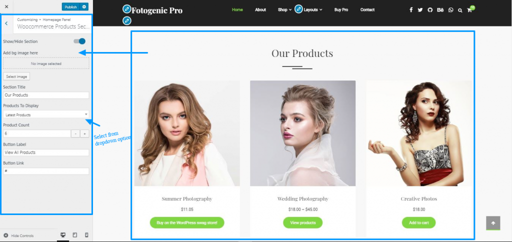 fotogenic woocommerce product