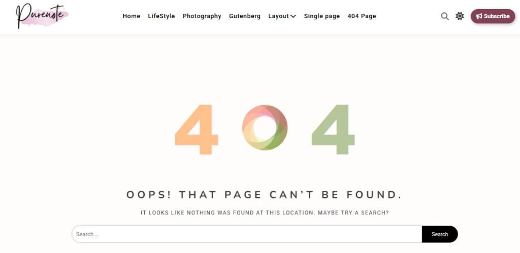404 page