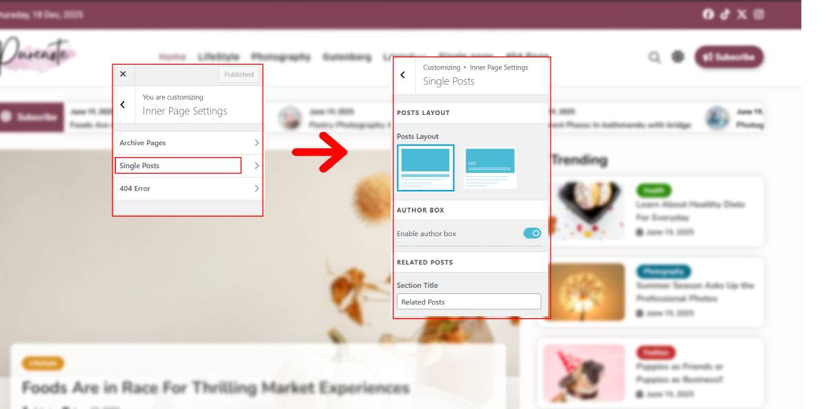 Single Posts customization with Purenote – Purenote