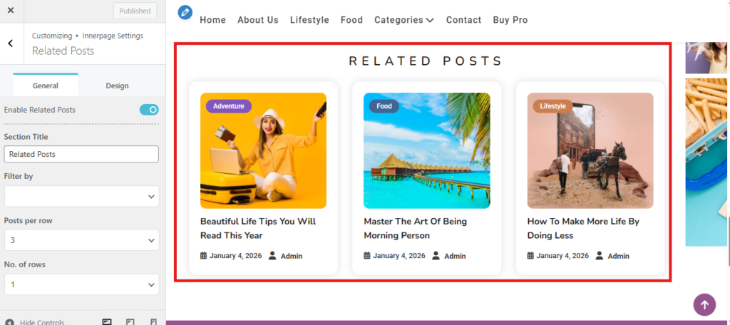 Related Post Section in Purenote Pro