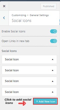 Add New social Icon