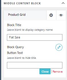 Block editor Middle content section