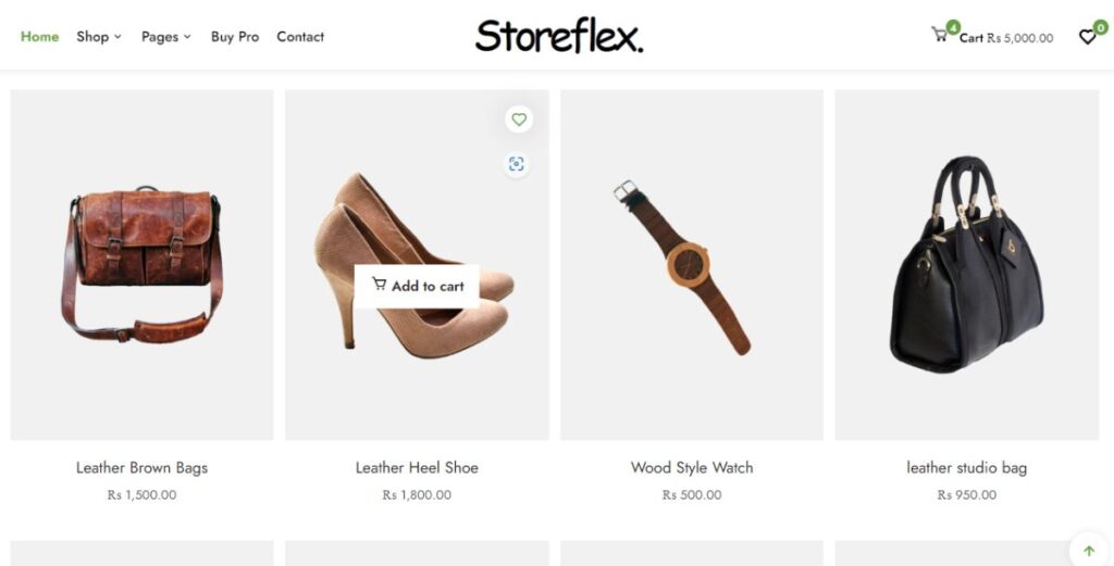 StoreFlex-Products display