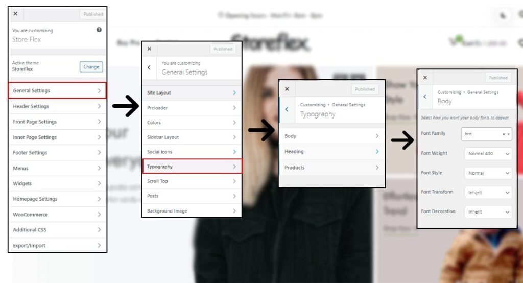 StoreFlex_ Typography Settings