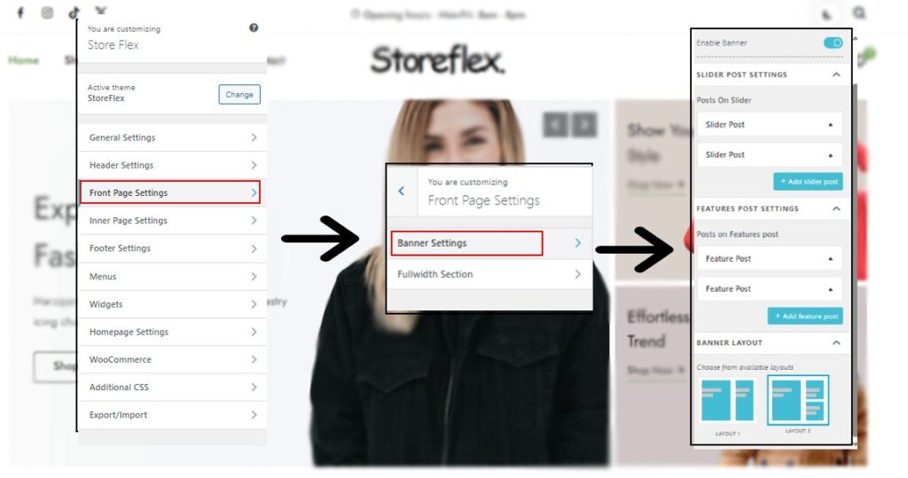 StoreFlex_ frontpage banner settings